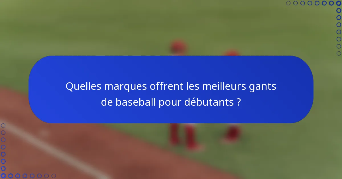 Quelles marques offrent les meilleurs gants de baseball pour débutants ?